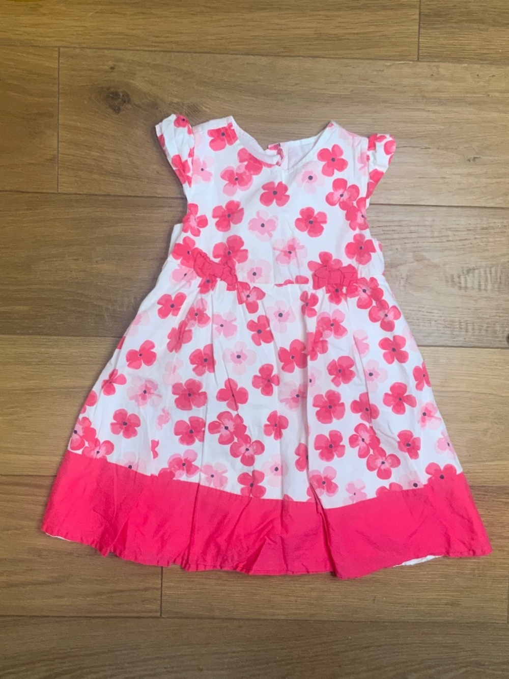 Pink and White Flowered Dress